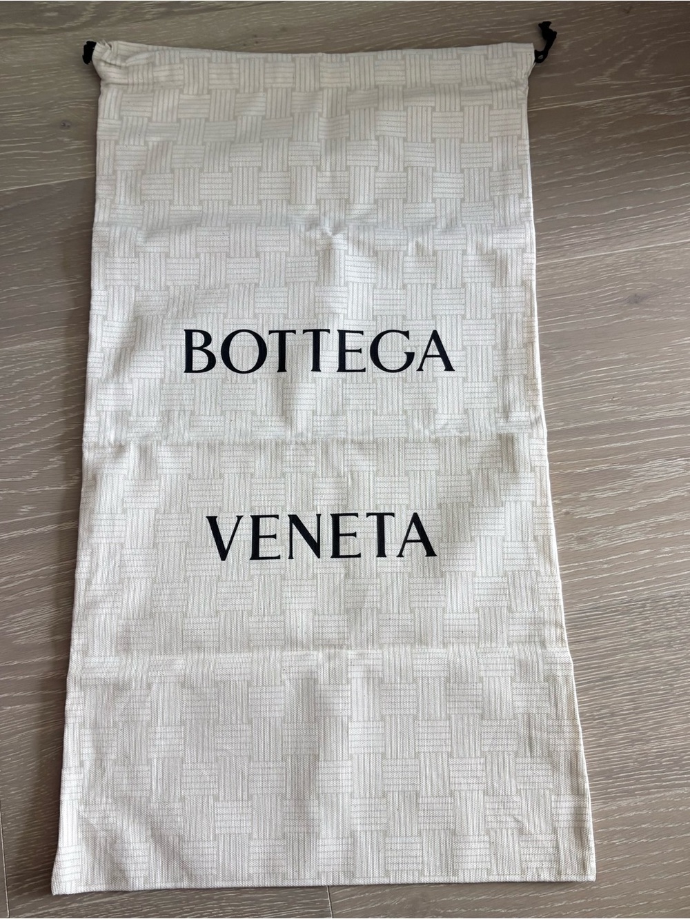 Bottega Veneta Cream Dust Bag with Black Logo